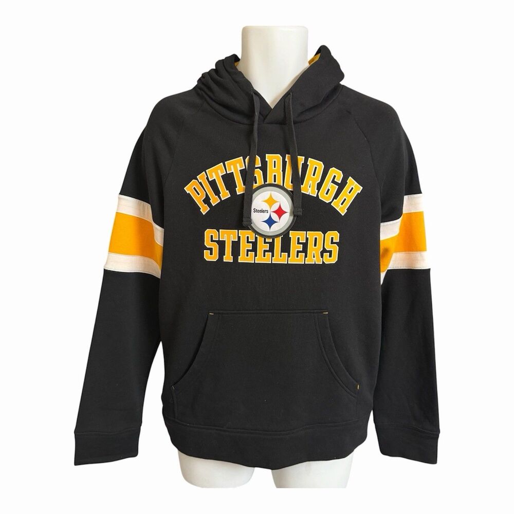 New NFL Pittsburg Steelers Men's S Black Hoodie Sweatshirt Team Apparel $50 Ret